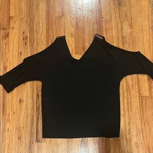 INC International Concepts Black Cold Shoulder Blouse